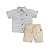Conjunto Camisa Manga Curta Listrada com Bermuda Linho - Imagem 1