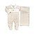Kit Macacão Longo e Manta Suedine Cachorrinho Bege - Imagem 1