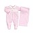 Kit Macacão Longo e Manta Suedine Elefantinho Rosa - Imagem 1