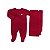 Kit Macacão Longo com Manta Malha Tricot Vermelho - Imagem 1