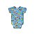 Body Manga Curta Suedine Cachorro Azul - Imagem 1