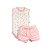 Conjunto Body Regata Estampado e Short Suedine Flores Rosa - Imagem 1