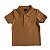 Camiseta Polo Suedine Lisa Marrom Ocre - Imagem 1