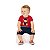 Conjunto Body Manga Curta Vermelho e Short Azul Marinho - Imagem 4
