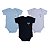 Kit 3 Peças Body Pingente Manga Curta Branco - Azul - Marinho - Imagem 1
