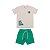 Conjunto Infantil Golf Camiseta Malha e Bermuda Sarja Bege - Imagem 1