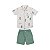 Conjunto Aligator Camisa e Bermuda Moletim Off White - Imagem 1
