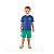 Conjunto Camiseta Malha e Bermuda Moletom Surf Azul - Imagem 1