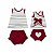 Conjunto Infantil Listrado com Laço e Coração – Branco e Vermelho - Imagem 3
