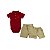 Conjunto Body e Bermuda Happy Vermelho - Imagem 1