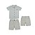 Conjunto Camisa Listrada e Bermuda Sand Creme - Imagem 1