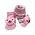Meia 3D Antiderrapante com Ursinho Rosa Listrada - Imagem 2