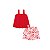 Conjunto Blusa Alça e Shorts Floral Infantil Vermelho - Imagem 3