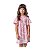 Vestido Infantil Manga Casual Ursinho Rosa - Imagem 1