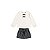 Conjunto Blusa Meia Malha e Short Jacquard Pontilhado Off White - Imagem 2