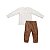 Conjunto Camiseta Manga Longa com  Calça Sarja Off White - Imagem 1