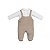 Jardineira Malha Tricot com Body Manga Longa - Imagem 2