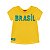 Blusa Infantil Feminina Brasil Amarela com Bordado - Imagem 2