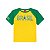 Camiseta Infantil Masculina Brasil Amarela com Manga Verde - Imagem 2