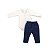 Conjunto Body Manga Longa Bordado e Calça Menino - Imagem 2