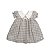Vestido Manga Curta Popeline Xadrez Kids Bege - Imagem 1