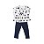 Conjunto Bata em Viscose e Legging em Algodão Azul Marinho - Imagem 1