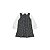 Vestido em Malha Jacquard Pontilhada com Elastano e Tricoline Preto - Imagem 2