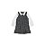 Vestido em Malha Jacquard Pontilhada com Elastano e Tricoline Preto - Imagem 1