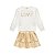 Conjunto Blusa em Algodão com Elastano e Saia em Paetê Off White com Dourado - Imagem 2
