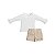 Conjunto Blusa Manga Longa e Short Couro - Imagem 1