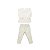 Conjunto Infantil Menina Malha Jacquard Creme - Imagem 1