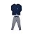 Pijama em Malha  Light Touch Viscose com Elastano Azul Marinho - Imagem 1