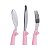 Kit 3 Talheres Buba Zoo Rosa - Imagem 3