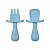 Kit Talheres em Silicone Azul - Imagem 2