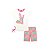 Conjunto Infantil Blusa e Bermuda Ciclista Off White Estampa Love - Imagem 3