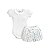 Conjunto Body Manga Curta com Gola Babado e Short Maquinetado - Imagem 1