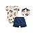 Conjunto Body Manga Curta com Short Moletinho e Bandana Tratores - Imagem 1