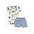 Conjunto Body Manga Curta Estampado e Short em Malha Tricot - Imagem 1
