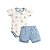 Conjunto Body Manga Curta e Shorts em Suedine Canelada Menino - Imagem 1
