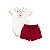 Conjunto Body Manga Curta e Shorts em Tricot Menina - Imagem 2