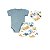 Conjunto Body em Malha Tricot, Short Dinossauros e Bandana Azul - Imagem 5