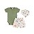 Conjunto Body em Malha Tricot, Short Dinossauros e Bandana Azul - Imagem 2