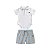 Conjunto Bebê Body Polo e Jardineira Estampa Ursinhos Branco - Imagem 1