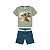 Conjunto Infantil Camiseta e Bermuda Cachorro Verde - Imagem 2