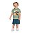 Conjunto Infantil Camiseta e Bermuda Cachorro Verde - Imagem 1