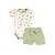 Conjunto Body Manga Curta e Short em Suedine e Malha Tricot - Imagem 2