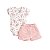 Conjunto Body Manga Curta e Short Saia em Malha Anarruga - Imagem 1