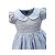 Vestido em Tricoline Flamê Bordado com Gola Azul - Imagem 2