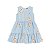 Vestido Listrado com Bordado Floral Azul - Imagem 1