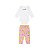 Conjunto Body Manga Longa e Calça em Suedine Estampado - Imagem 1